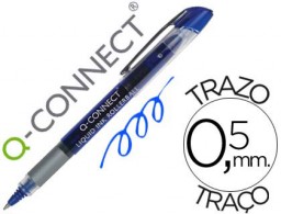 Bolígrafo roller Q-Connect tinta azul 0,5 mm.